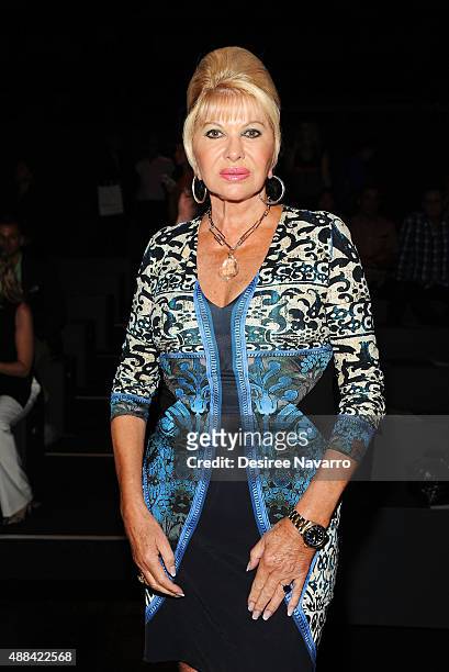 Ivana Trump attends Dennis Basso Front Row & Backstage Spring 2016 New York Fashion Week: The Shows at The Arc, Skylight at Moynihan Station on...