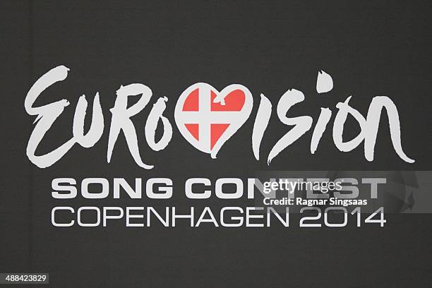 The logo of the Eurovision Song Contest 2014 is seen on May 6, 2014 in Copenhagen, Denmark.