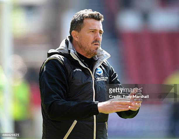 Oscar Garcia, Manager of Brighton & Hove Albion celebrates their win at the end of the Sky Bet Championship match between Nottingham Forest and...