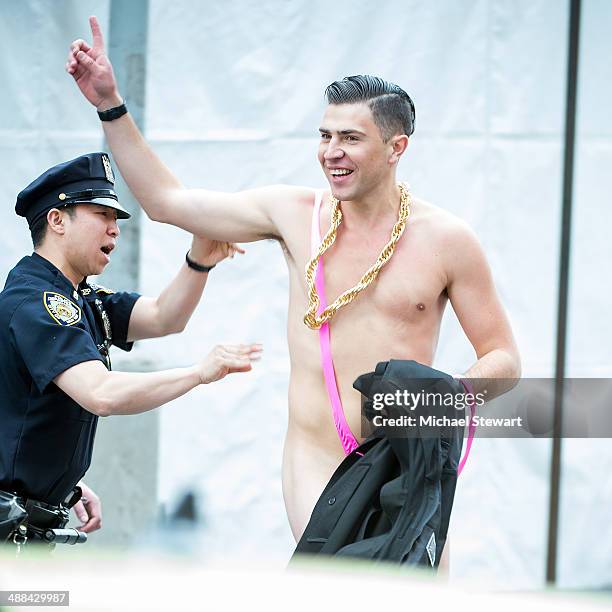 Ukrainian journalist Vitalii Sediuk attempts to crash the "Charles James: Beyond Fashion" Costume Institute Gala at the Metropolitan Museum of Art on...