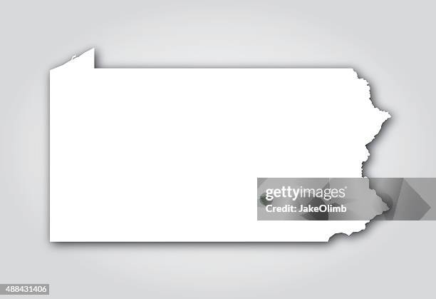 pennsylvania silhouette white - pennsylvania stock illustrations