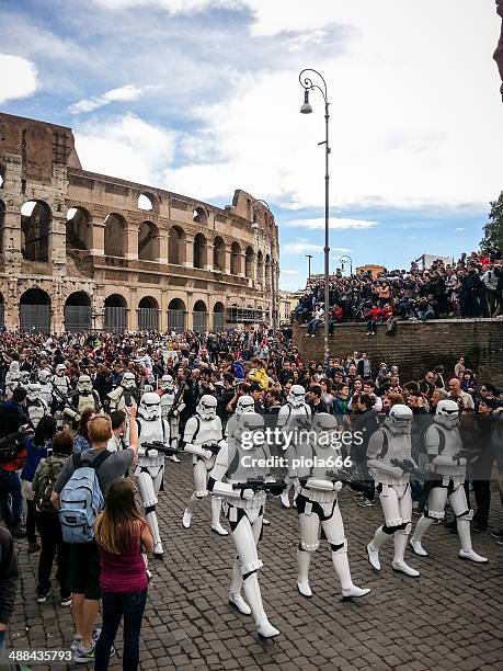 star wars day 2014 in rome - star wars day 2014 stock pictures, royalty-free photos & images