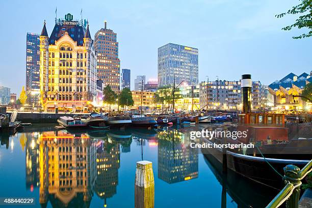 old port in rotterdam, netherlands - rotterdam port bildbanksfoton och bilder