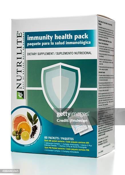 nutrilite immunity health pack dietary supplement box - vitamin sachet stock pictures, royalty-free photos & images