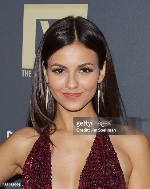 Actress Victoria Justice attends the "Jeremy Scott: The People's Designer" New York premiere at The Paris Theatre on September 15, 2015 in New York...