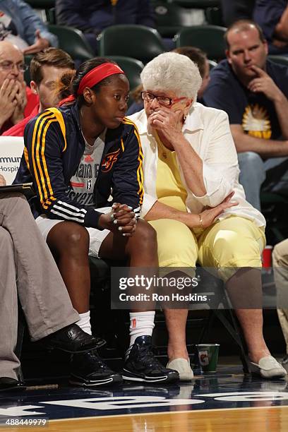 Head Coach Lin Dunn of the Indiana Fever during the game against Washington Mystics during the WNBA pre-season game on May 6, 2014 at Bankers Life...