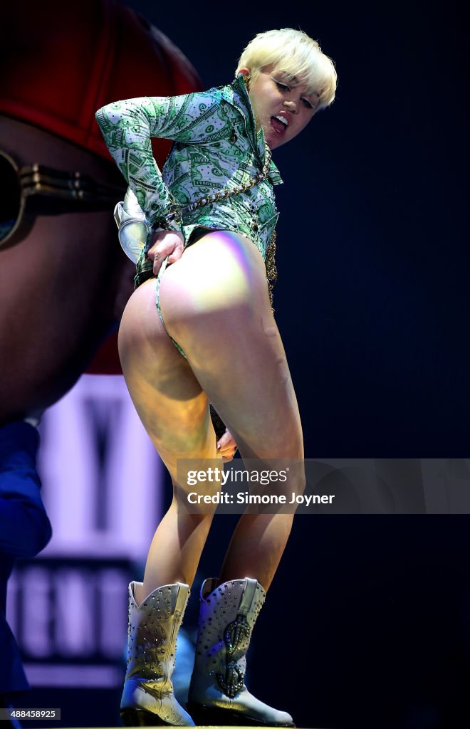Miley Cyrus Performs At The 02 Arena