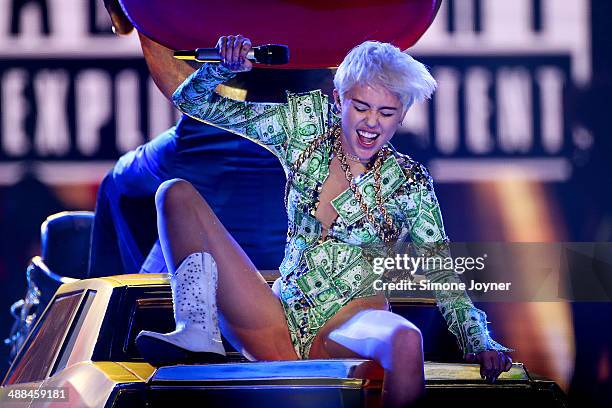 Miley Cyrus performs at 02 Arena on May 6, 2014 in London, England.