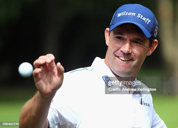 Padraig Harrington of Ireland in action during the Pro Am prior to the start of the 72nd Open d'Italia at Golf Club Milano on September 16, 2015 in...