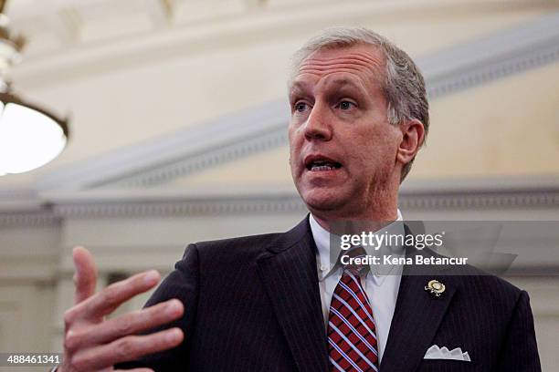 New Jersey state Senator John Wiesniewsk attends a press conference after a hearing with Christina Renna, a former aide to Gov. Chris Christie, on...