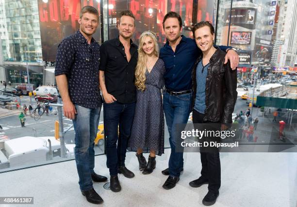 Chris Carmack, Will Chase, Clare Bowen, Charles Esten, and Jonathan Jackson of 'Nashville' visit 'Extra' at their New York studios at H&M in Times...