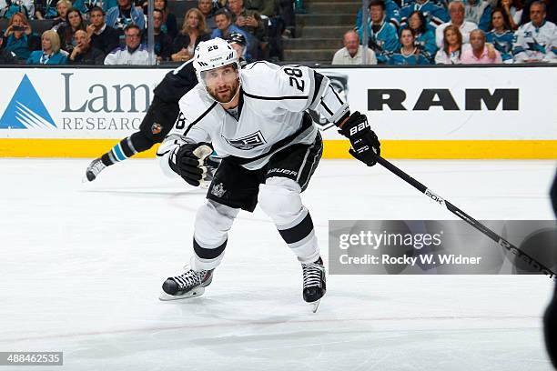 Jarret Stoll of the Los Angeles Kings skates against the San Jose Sharks in Game Seven of the First Round of the 2014 NHL Stanley Cup Playoffs at SAP...