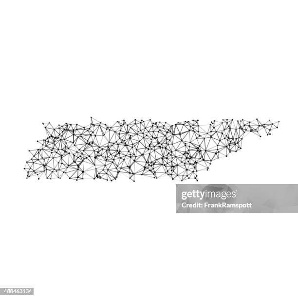tennessee map network black and white - current state stock illustrations