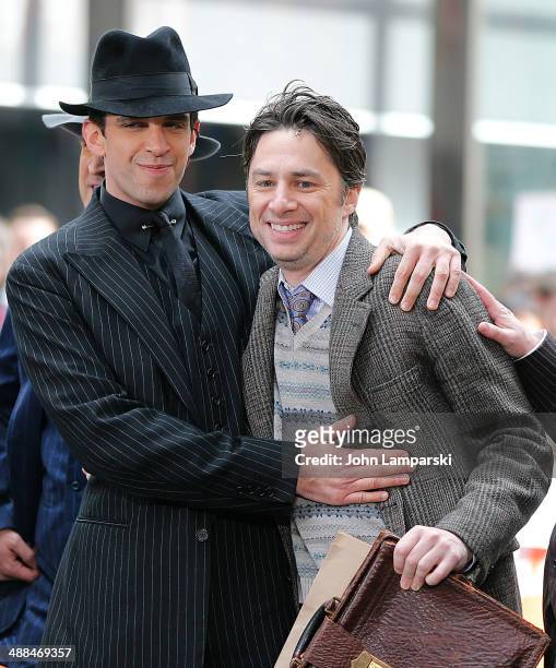 Zach Braff, Nick Cordero and the cast of "Bullets Over Broadway" performo live on NBC's "Today" at TODAY Plaza on May 6, 2014 in New York City.