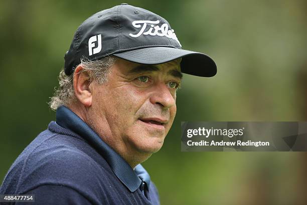 Costantino Rocca of Italy looks on during the Pro Am prior to the start of the 72nd Open d'Italia at Golf Club Milano on September 16, 2015 in Monza,...