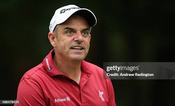 Paul McGinley of Ireland in action during the Pro Am prior to the start of the 72nd Open d'Italia at Golf Club Milano on September 16, 2015 in Monza,...