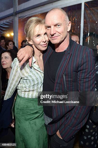 Trudie Styler and Sting attend Showtime's "PENNY DREADFUL" world premiere at The High Line Hotel on May 6, 2014 in New York City.