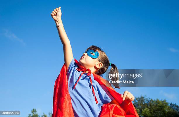 little superhero girl - superhero girl stock pictures, royalty-free photos & images