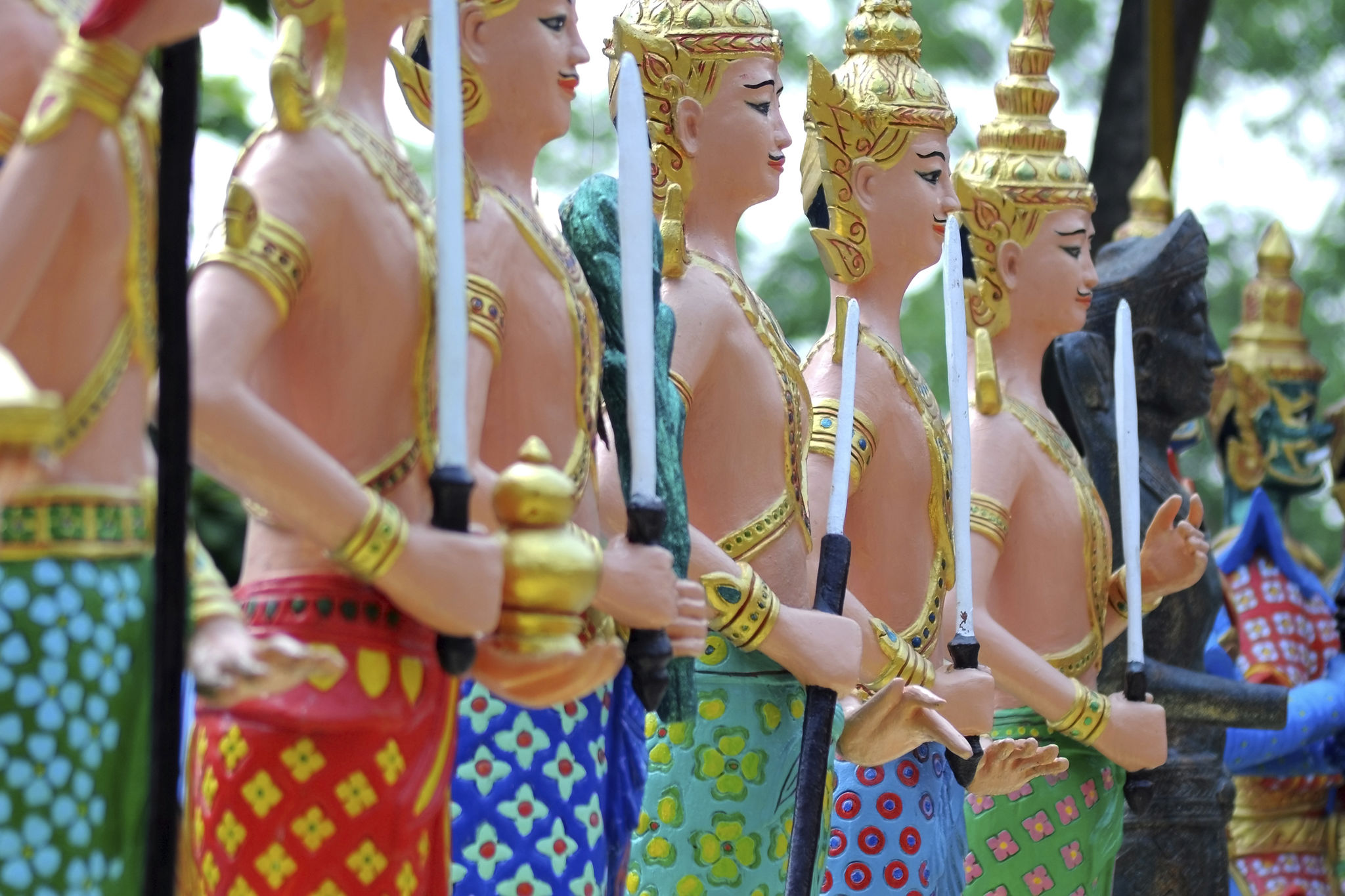 God in a Row at Temple Angthong Province, Thailand God in a Row at Temple Angthong Province, Thailand