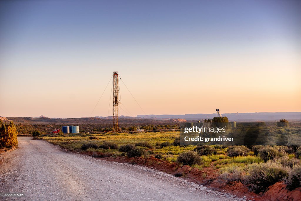 Drilling Fracking Rig in the Desert