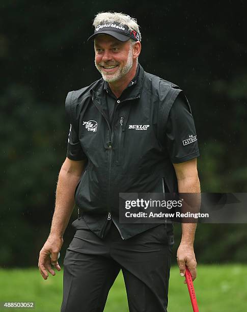 Darren Clarke of Northern Ireland in action during the Pro Am prior to the start of the 72nd Open d'Italia at Golf Club Milano on September 16, 2015...