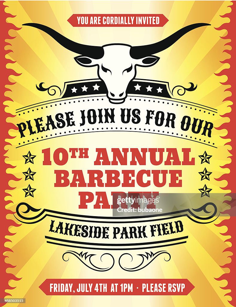 An Fourth of July invitation for a barbecue