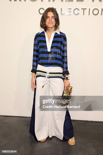 Leandra Medine attends the Michael Kors Spring 2016 Runway Show during New York Fashion Week: The Shows at Spring Studios on September 16, 2015 in...