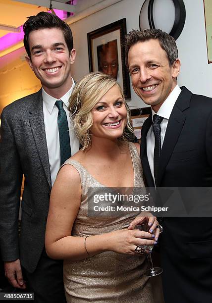 John Mulaney, Amy Poehler and Seth Meyers attend LOL With LLS: Jokes on You, Cancer! on May 6, 2014 at New World Stages in New York City.