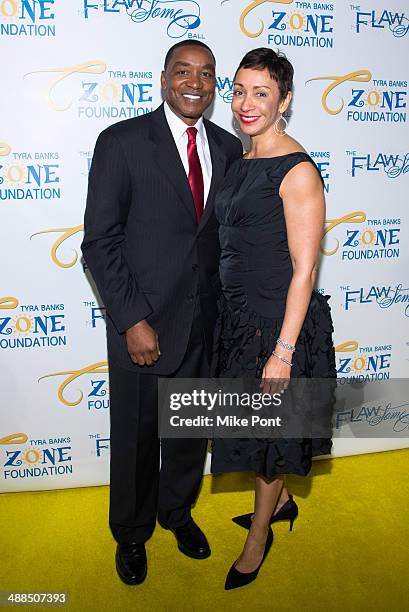 Isiah Thomas and his wife Lynn Kendall attend Tyra Banks' Flawsome Ball 2014 at Cipriani Wall Street on May 6, 2014 in New York City.