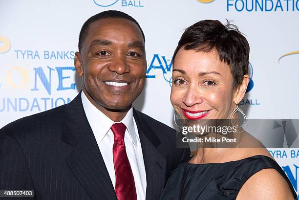 Isiah Thomas and his wife Lynn Kendall attend Tyra Banks' Flawsome Ball 2014 at Cipriani Wall Street on May 6, 2014 in New York City.