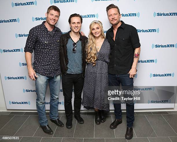 Chris Carmack, Jonathan Jackson, Clare Bowen, and Will Chase of "Nashville" visit the SiriusXM Studios on May 6, 2014 in New York City.