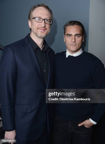 James Gray and Joaquin Phoenix attend the Dior & Vanity Fair with The Cinema Society and Moet & Chandon after party for The Weinstein Company's "The...