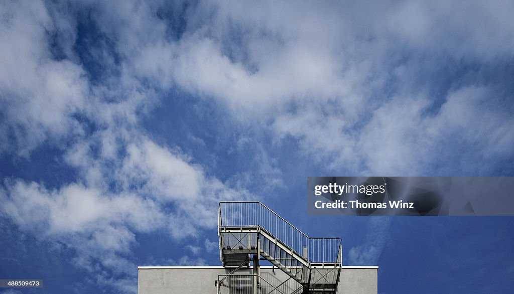 Outside metal staircase