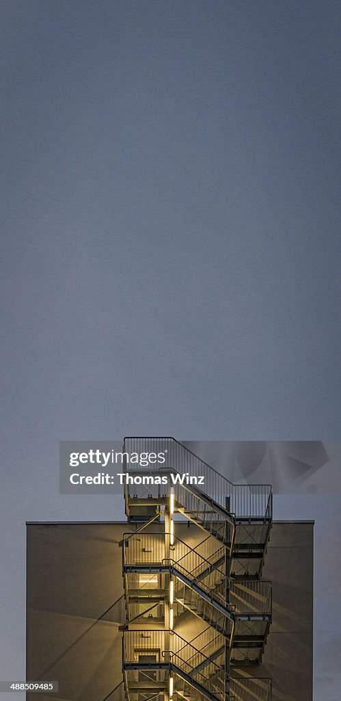 Outside metal staircase