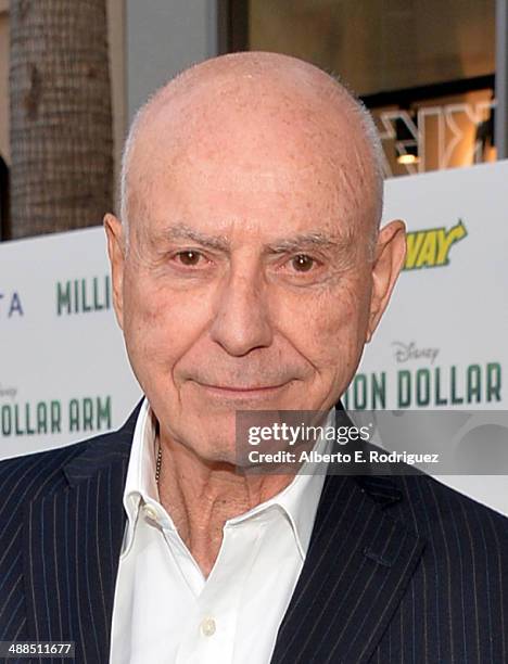 Actor Alan Arkin attends the premiere of Disney's "Million Dollar Arm" at the El Capitan Theatre on May 6, 2014 in Hollywood, California.
