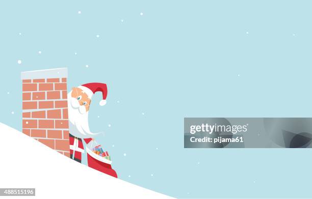 santa job - chimney stock illustrations