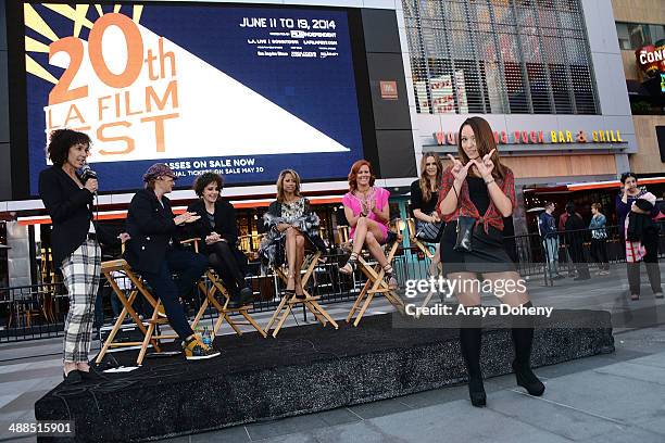 Stephanie Allain, Mona May, Amy Heckerling, Stacey Dash, Elisa Donovan and Alicia Silverstone attend the Film Independent's pre-festival outdoor...