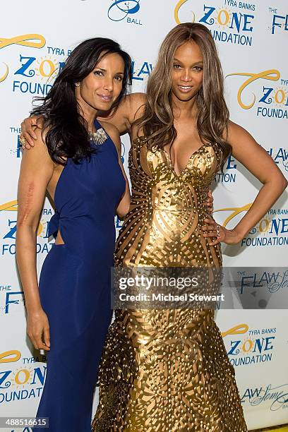 Chef Padma Lakshmi and model Tyra Banks attends Tyra Banks' Flawsome Ball 2014 at Cipriani Wall Street on May 6, 2014 in New York City.