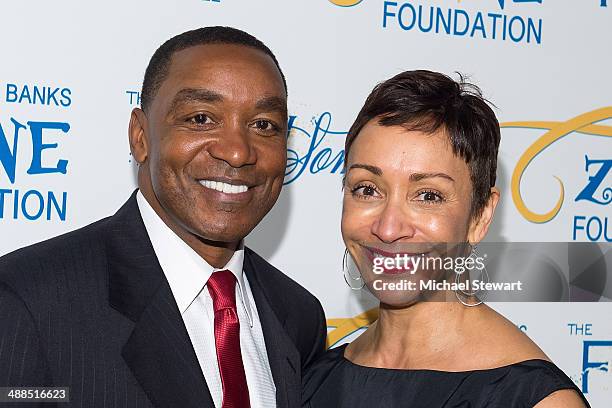 Former NBA player/coach Isiah Thomas and Lynn Kendall attend Tyra Banks' Flawsome Ball 2014 at Cipriani Wall Street on May 6, 2014 in New York City.