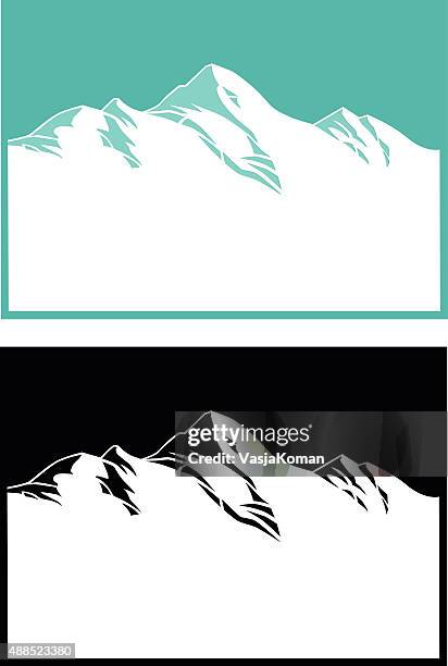 mountain range in blue and black - mountain view stock illustrations