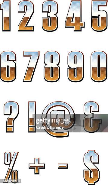 alphabet - chrome font stock illustrations