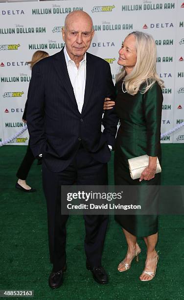 Actor Alan Arkin and wife Suzanne Newlander Arkin attend the premiere of Disney's "Million Dollar Arm" at the El Capitan Theatre on May 6, 2014 in...