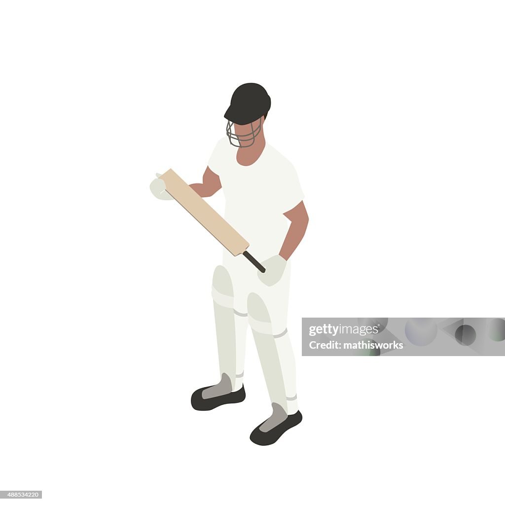 Cricket player illustration