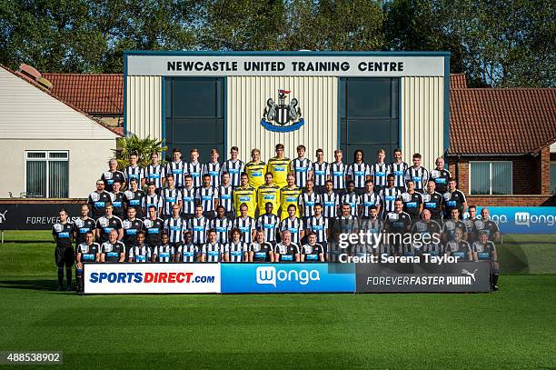 Image has been digitally manipulated Newcastle team pose for the annual team photo: BACK ROW :Neil Stoker Dan Ward, Liam Smith, Jamie Cobain, Liam...