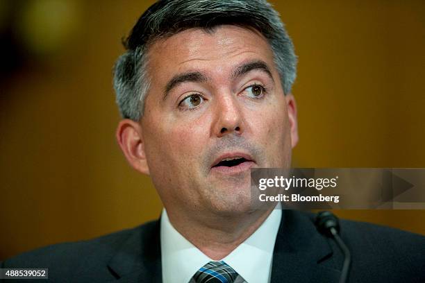 Senator Cory Gardner, A Republican from Colorado, speaks during a Senate Environment and Public Works Committee hearing on the Gold King mine...