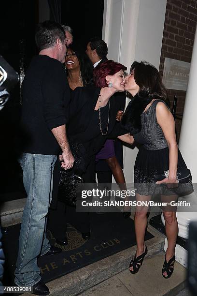 Simon Cowell, Sharon Osbourne, Sinitta and Mezhgan Hussainy are seen at the Arts Club on February 16, 2013 in London, United Kingdom.