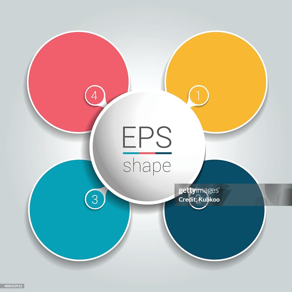 Round Infographic 4 Steps Net Flow Chart High-Res Vector Graphic ...