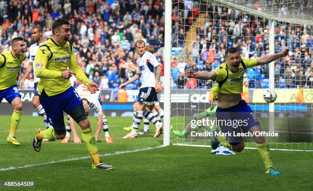 Paul Caddis of Birmingham celebrates after scoring their 2nd goal during the Sky Bet Championship match between Bolton Wanderers and Birmingham City...