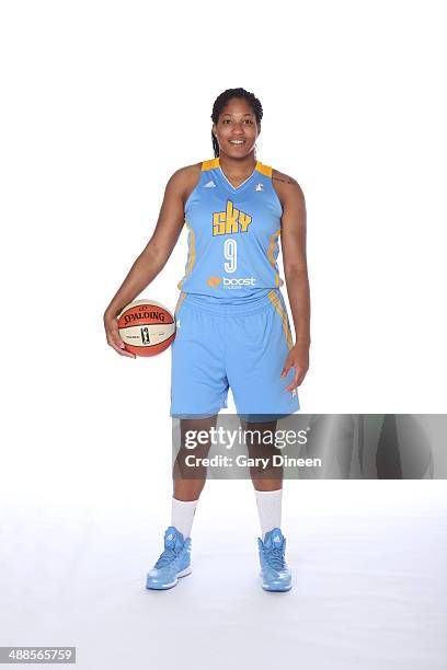 Markeisha Gatling of the Chicago Sky poses for a portrait on WNBA Media Day on May 6, 2014 at Sachs Recreation Center in Deerfield, Illinois. NOTE TO...