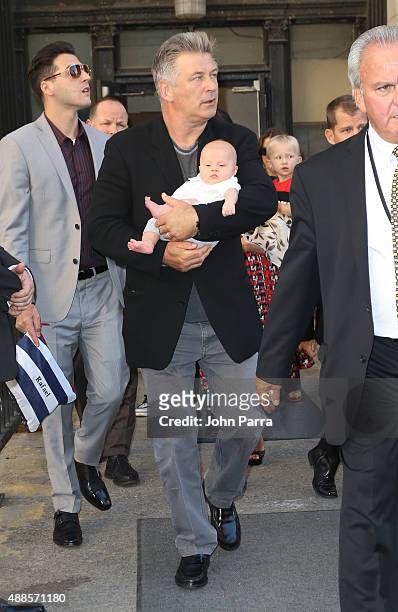 Alec Baldwin and Rafael Baldwin are seen during the 2016 New York Fashion Week: The Shows - Day 6 on September 15, 2015 in New York City.